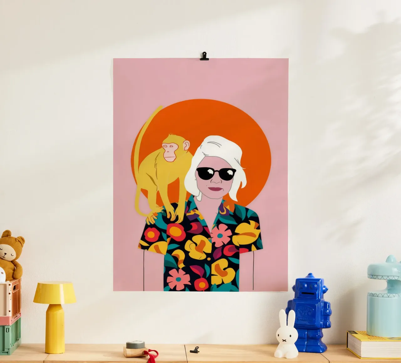 Diva dell'isola del tramonto poster con telaio in alluminio da Aether Brush