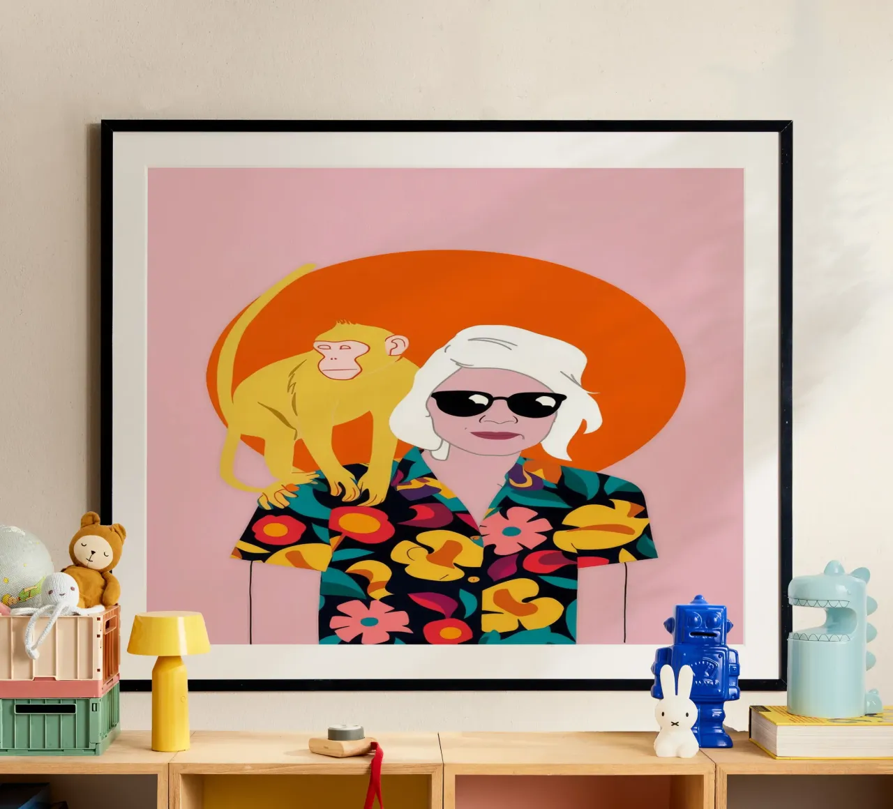 Diva dell'isola del tramonto poster con telaio in alluminio da Aether Brush