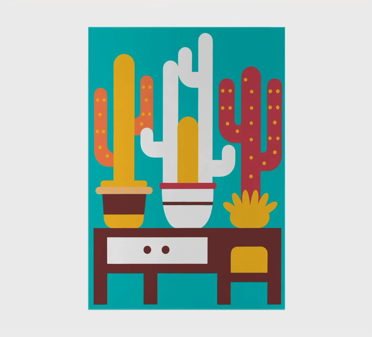 Cactus and Stacked Vase notebook by FLOWER PLACE SHOP