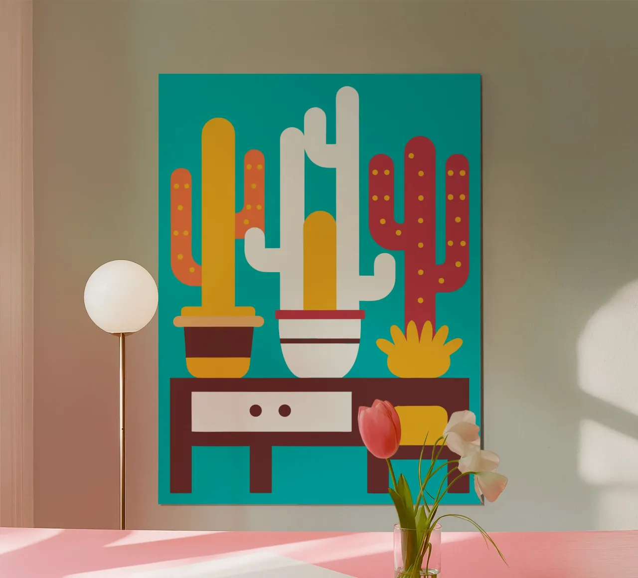Cactus e vaso impilato poster da FLOWER PLACE SHOP