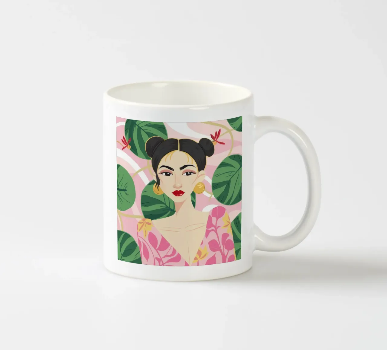 Botanical Empress Muse ceramic mug by Aether Brush
