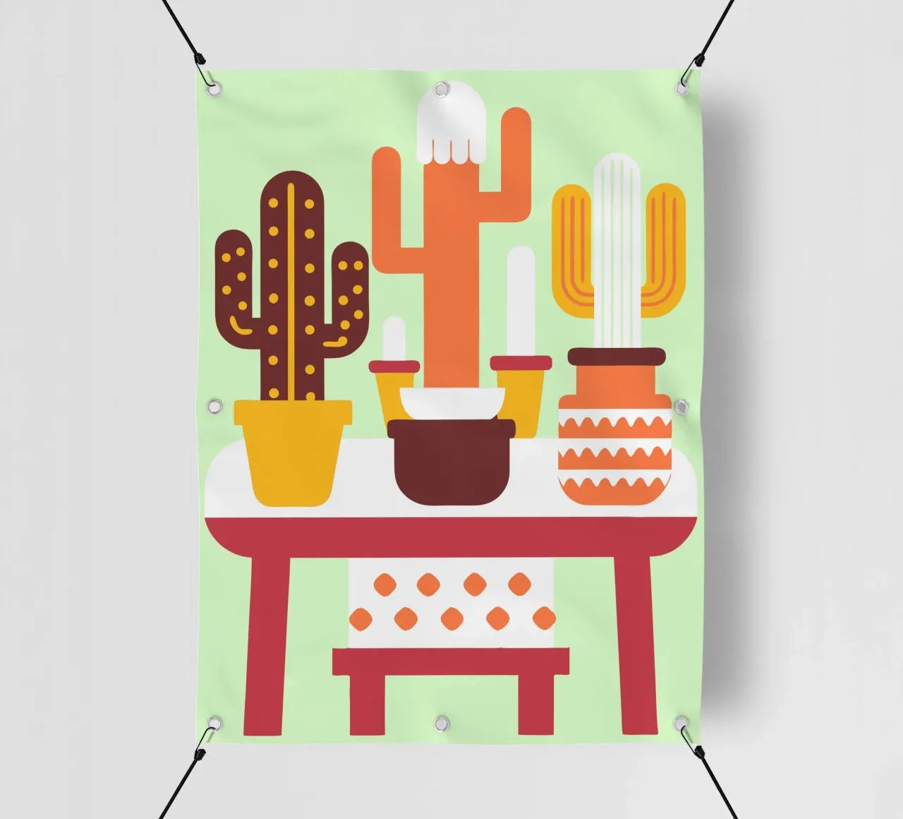 Cactus e vaso impilato telo in pvc da FLOWER PLACE SHOP
