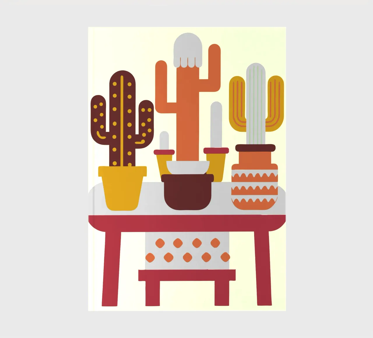 Cactus and Stacked Vase notebook by FLOWER PLACE SHOP