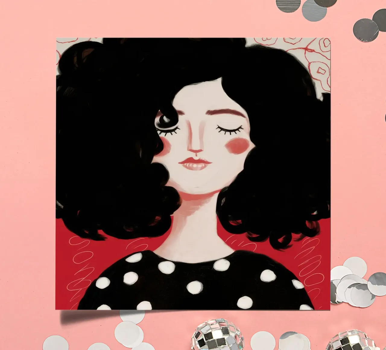 Midnight Polka Reverie sticker sheet by Aether Brush