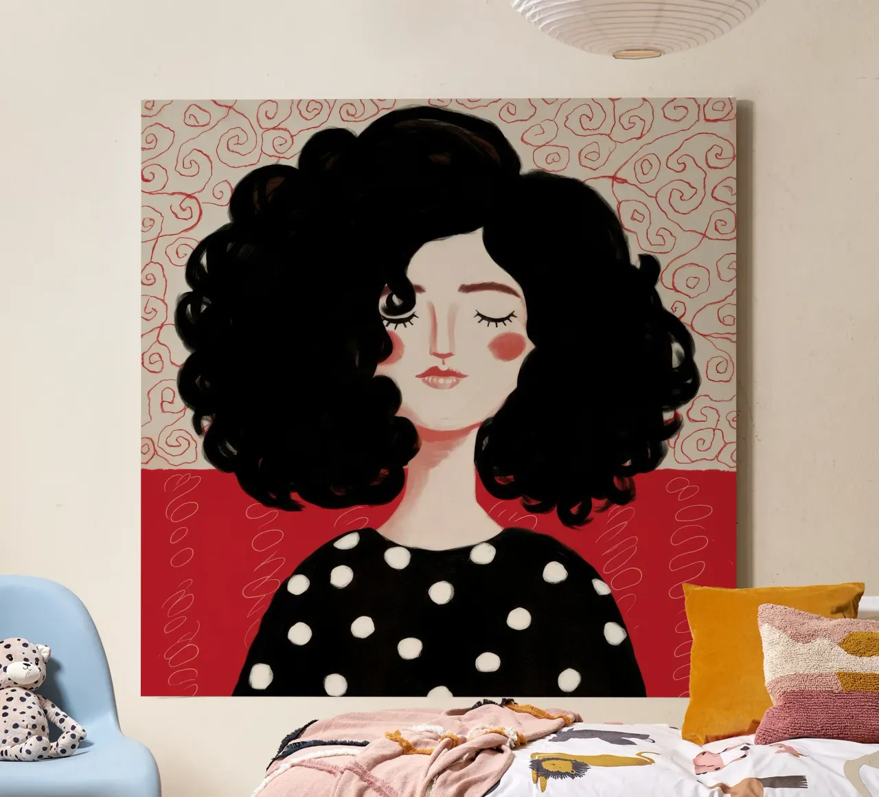 Midnight Polka Reverie canvas by Aether Brush