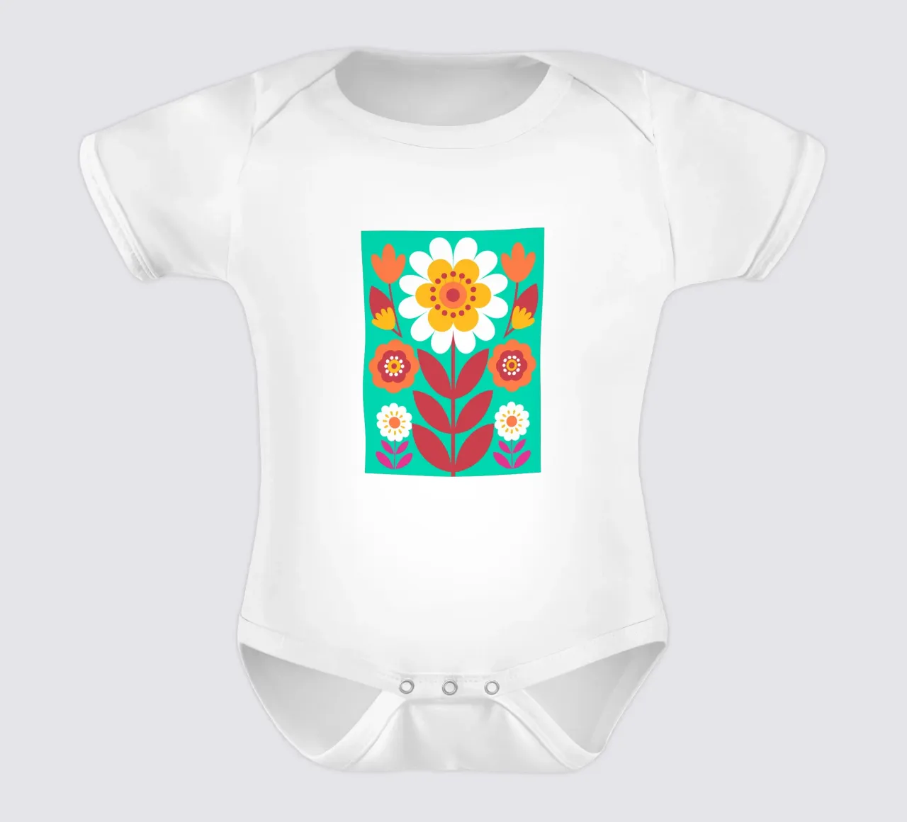 Beautiful Flowers short-sleeve baby romper by FLOWER PLACE SHOP