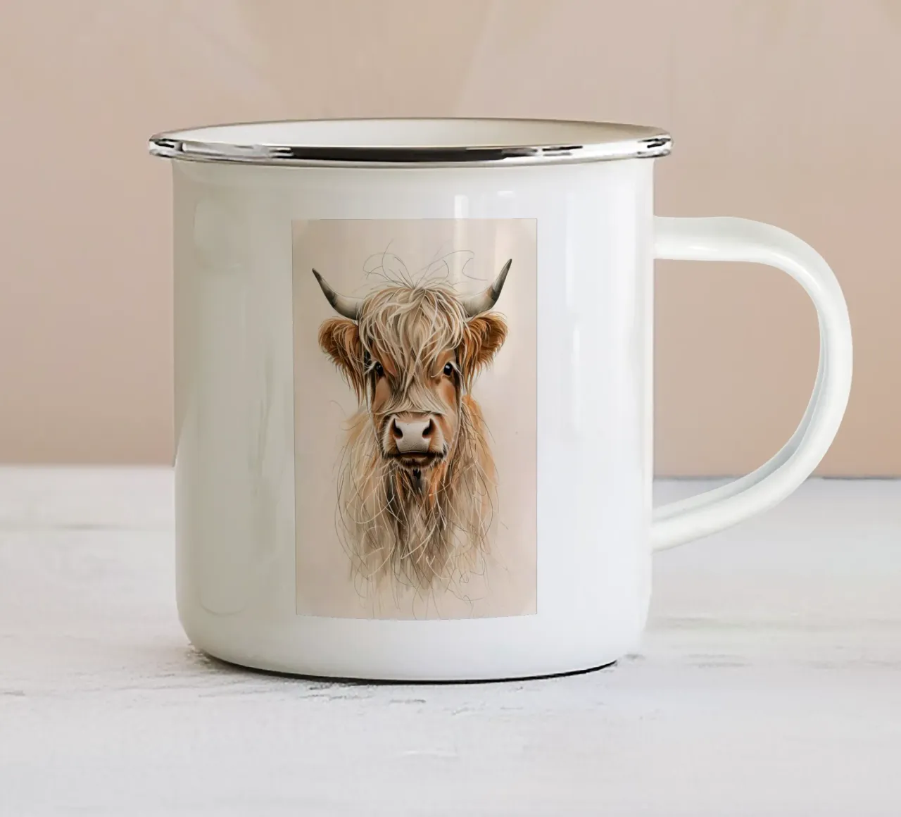 Mucca lanosa tazza in smalto da ARTVI-SHOP