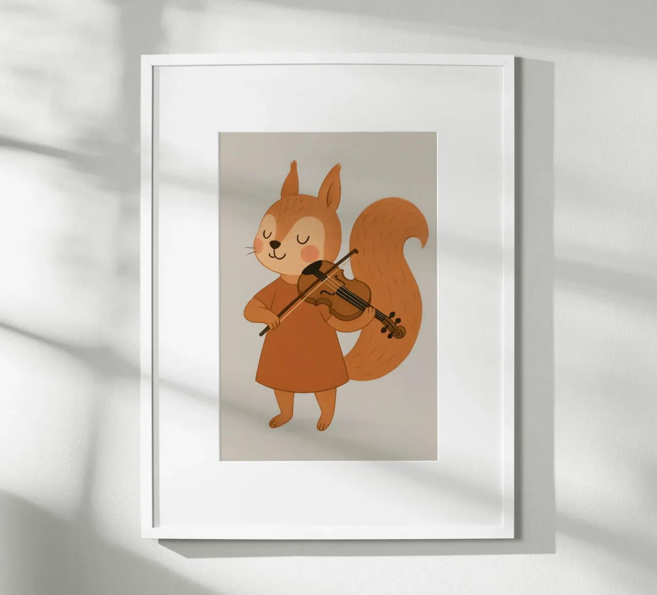 Scoiattolo che suona il violino - Bambini Animali poster con telaio in plastica da Tiny Tails & Stripes