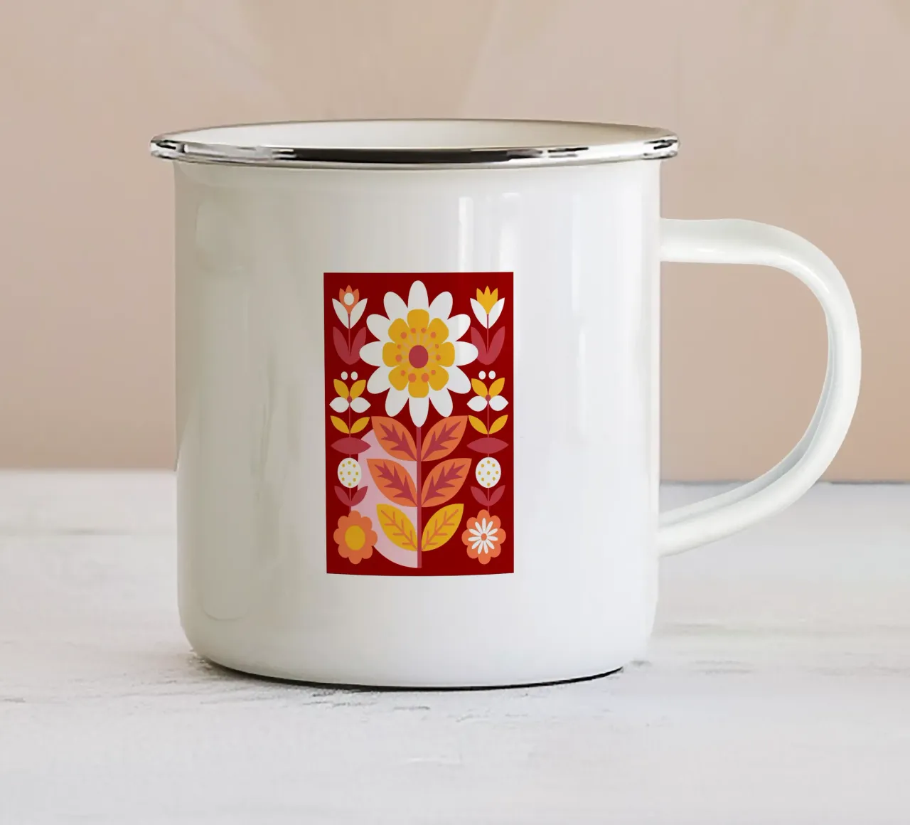 Fiori belli tazza in smalto da FLOWER PLACE SHOP
