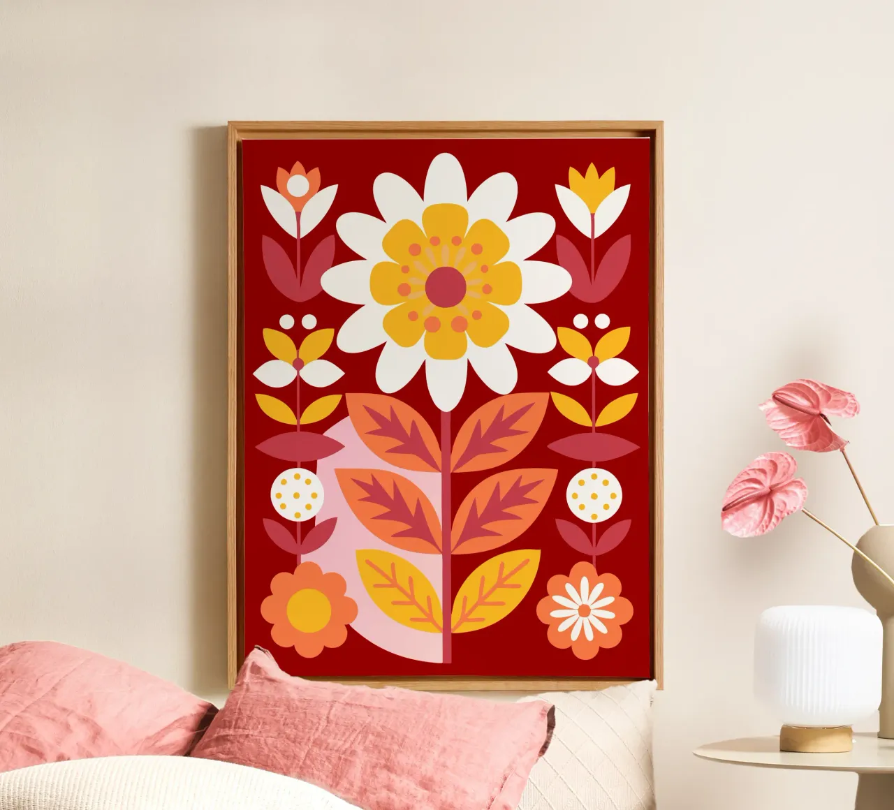 Prachtige bloemen canvas met Baklijst van FLOWER PLACE SHOP