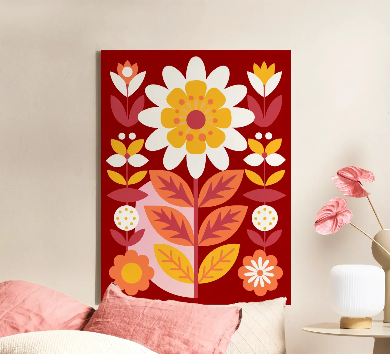 Prachtige bloemen canvas met Baklijst van FLOWER PLACE SHOP