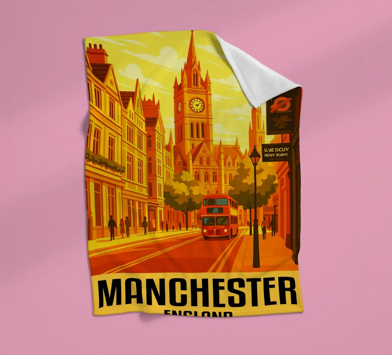 Manchester Inghilterra Città Arte Immaginazione coperta in pile da oneheart