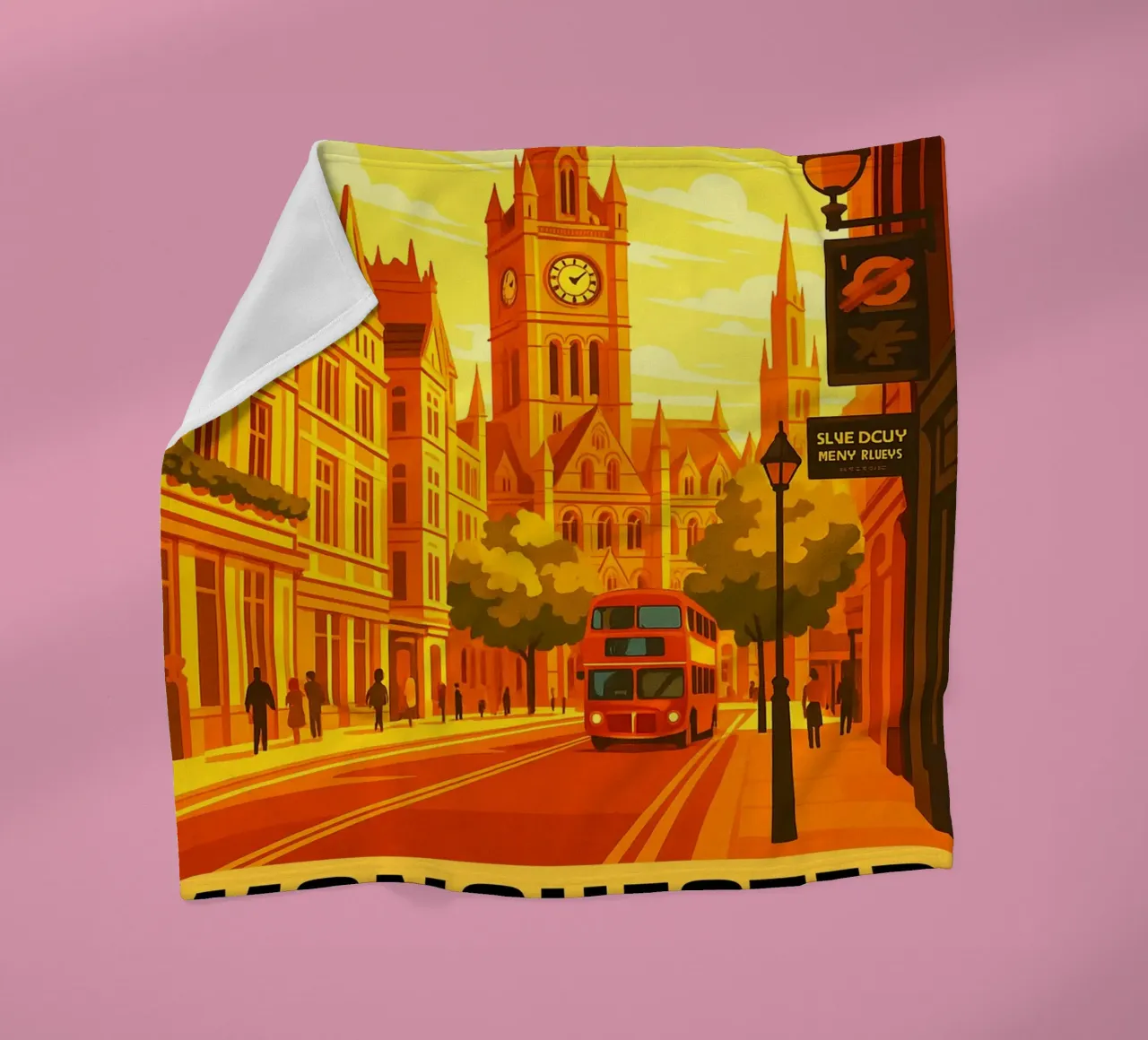Manchester Inghilterra Città Arte Immaginazione coperta in pile da oneheart