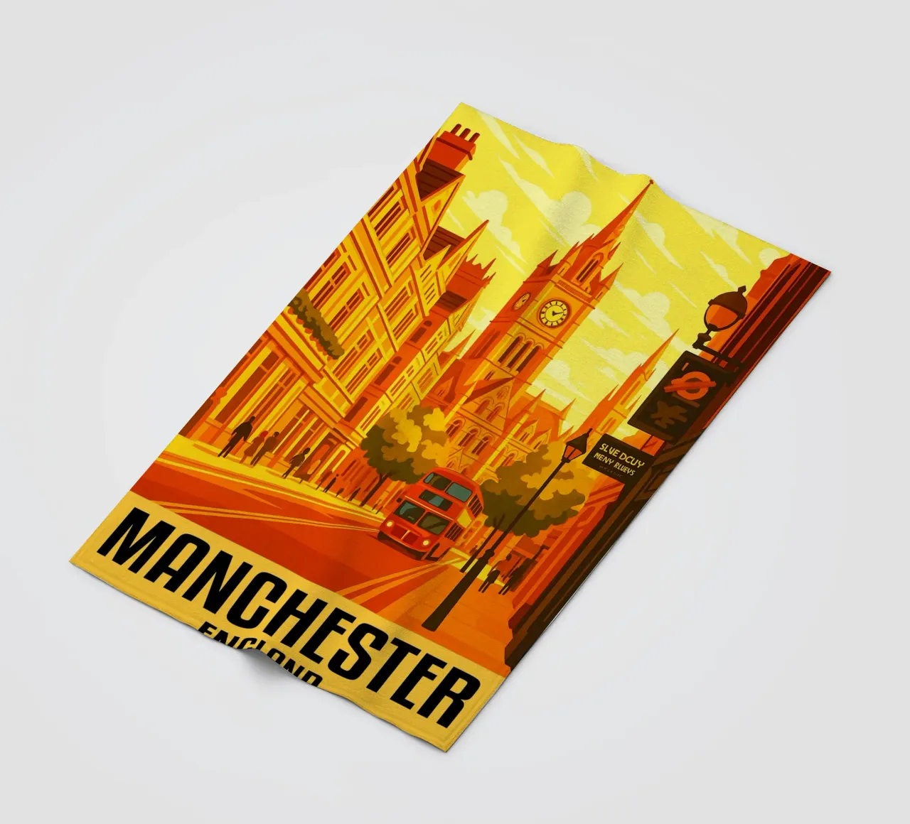 Manchester Inghilterra Città Arte Immaginazione coperta in pile da oneheart