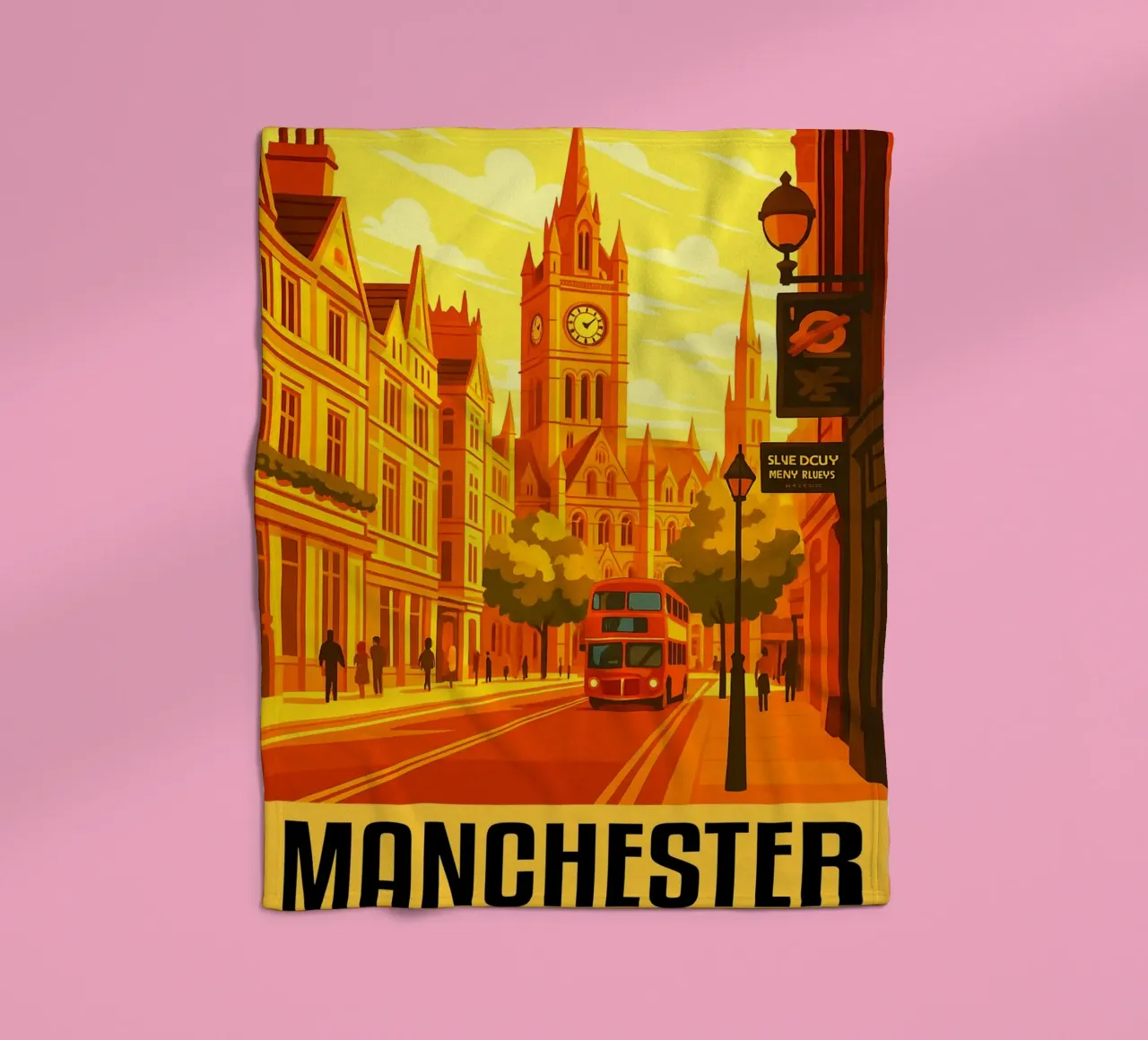 Manchester Inghilterra Città Arte Immaginazione coperta in pile da oneheart