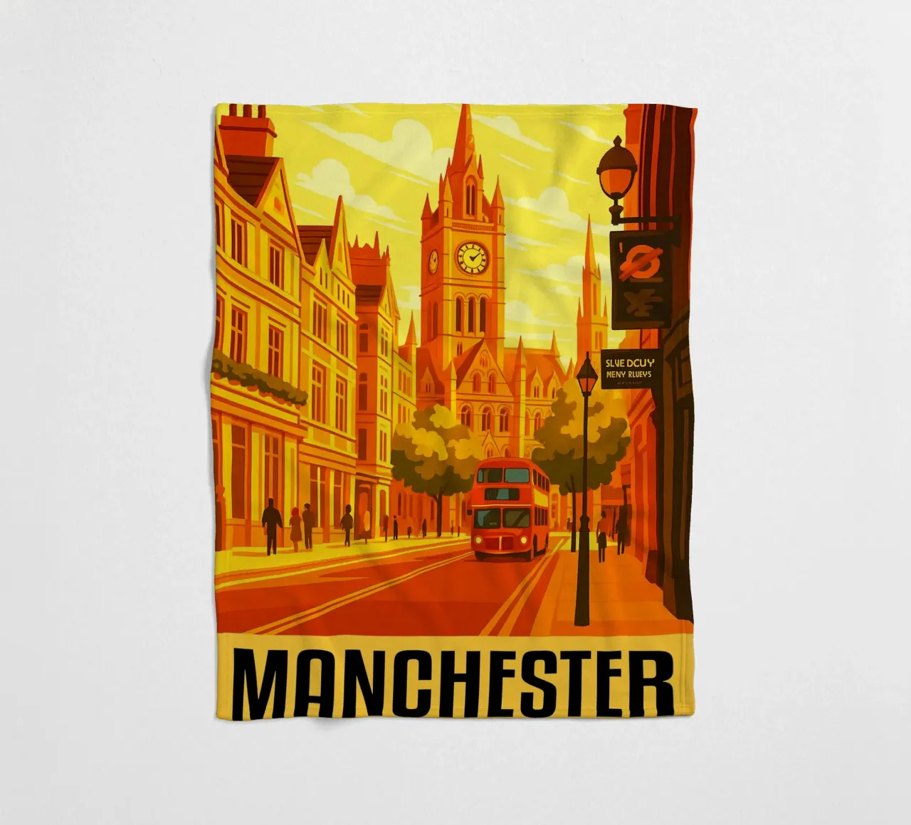 Manchester Inghilterra Città Arte Immaginazione coperta in pile da oneheart