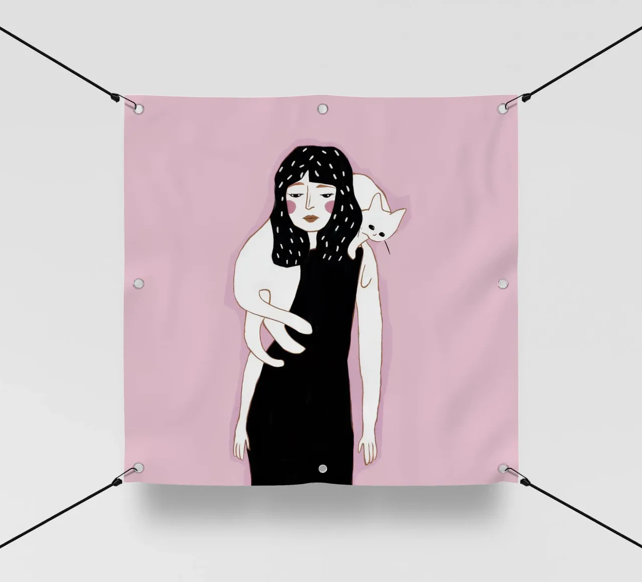 Reverie felina monocromatica telo in pvc da Aether Brush