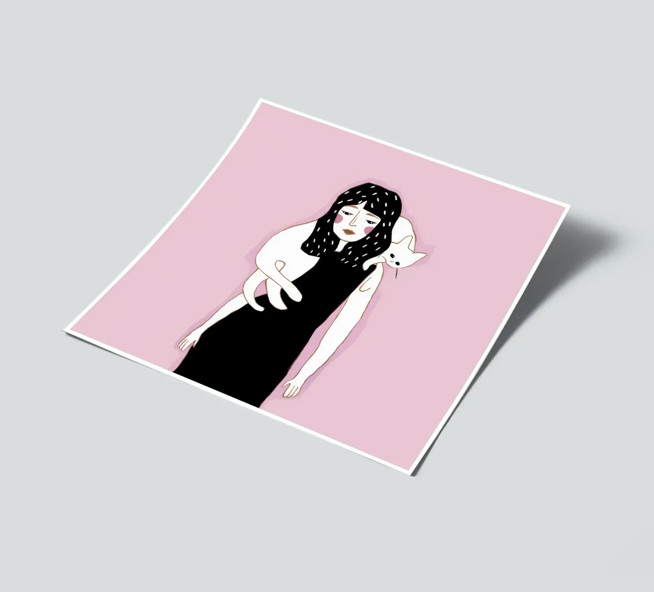 Monochrome Feline Reverie Stickerbogen von Aether Brush