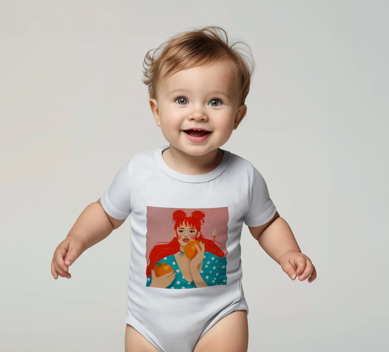 Scharlachroter Zitrustraum Kurzarm Babybody von Aether Brush