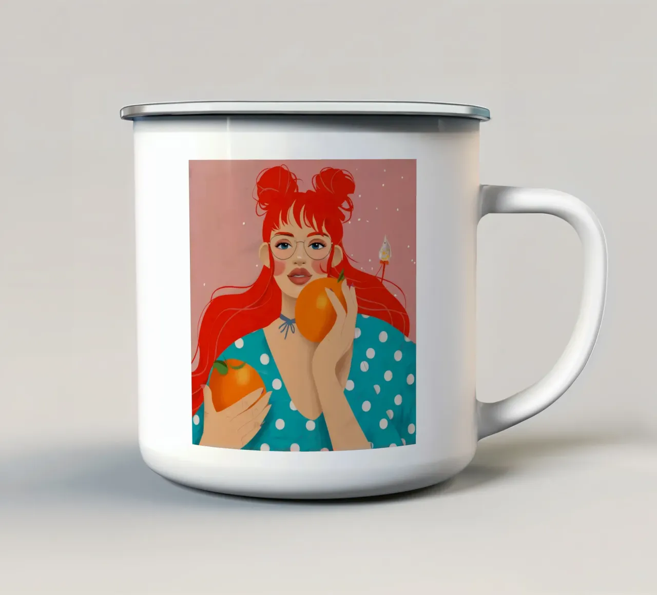 Sogno di agrumi scarlatto tazza in smalto da Aether Brush
