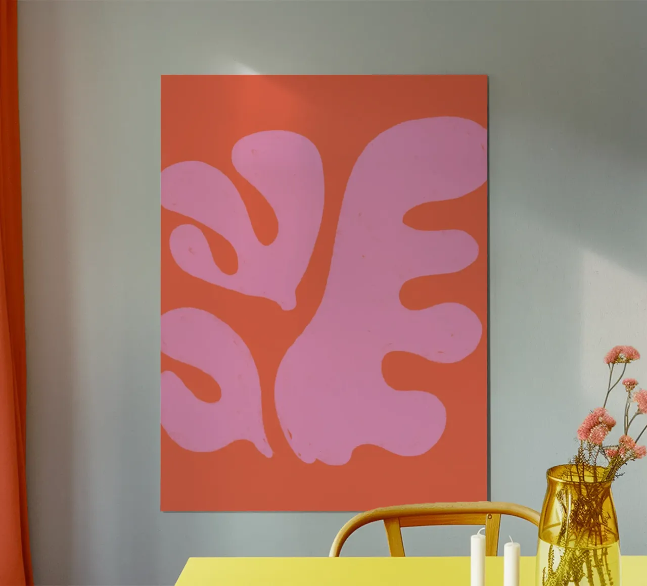 Matisse rose corail Bloom poster avec cadre en bois de EDMPROJECT