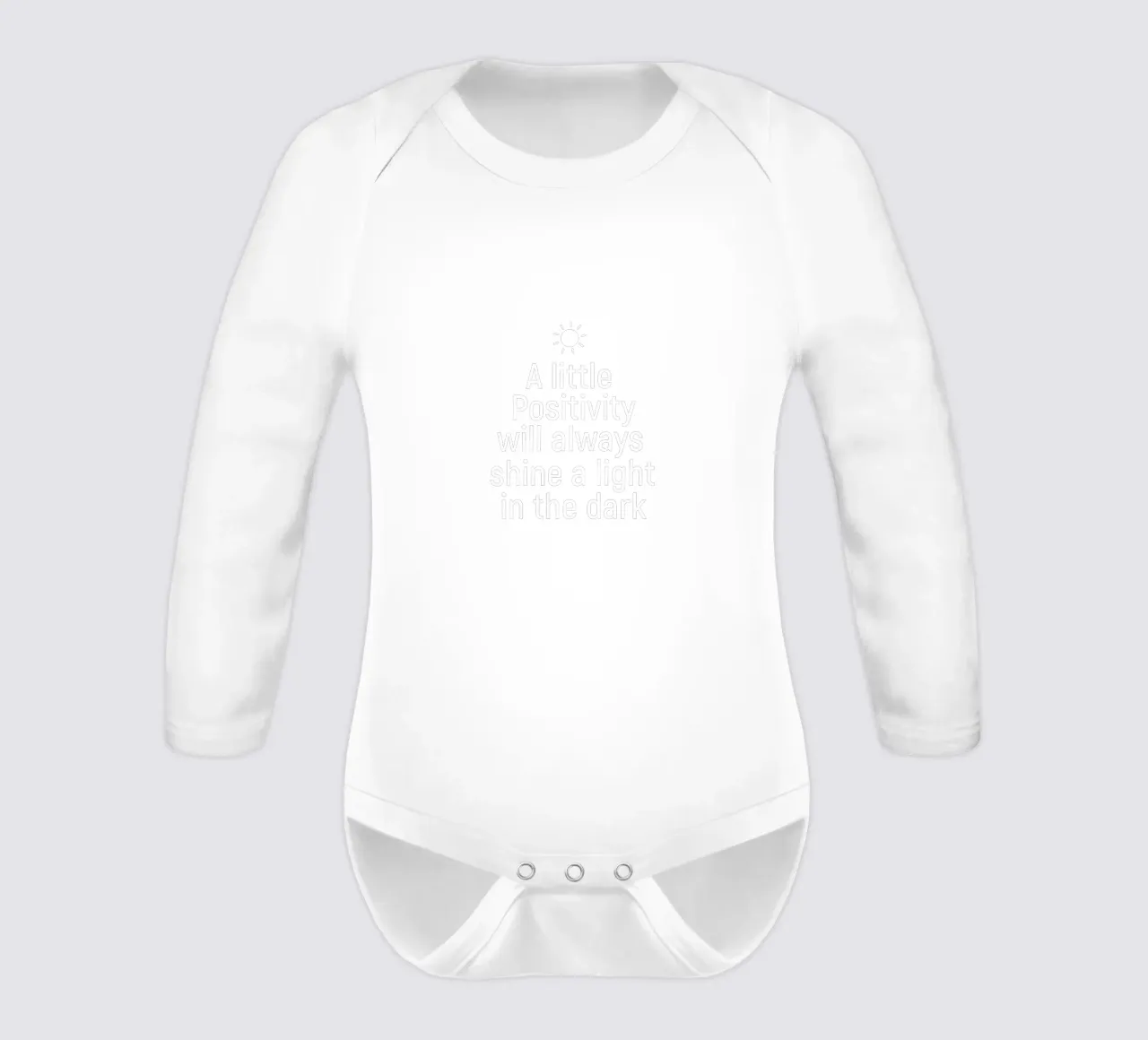 A little positivity will always shine a light in the dark body neonato maniche lunghe da positivepipo