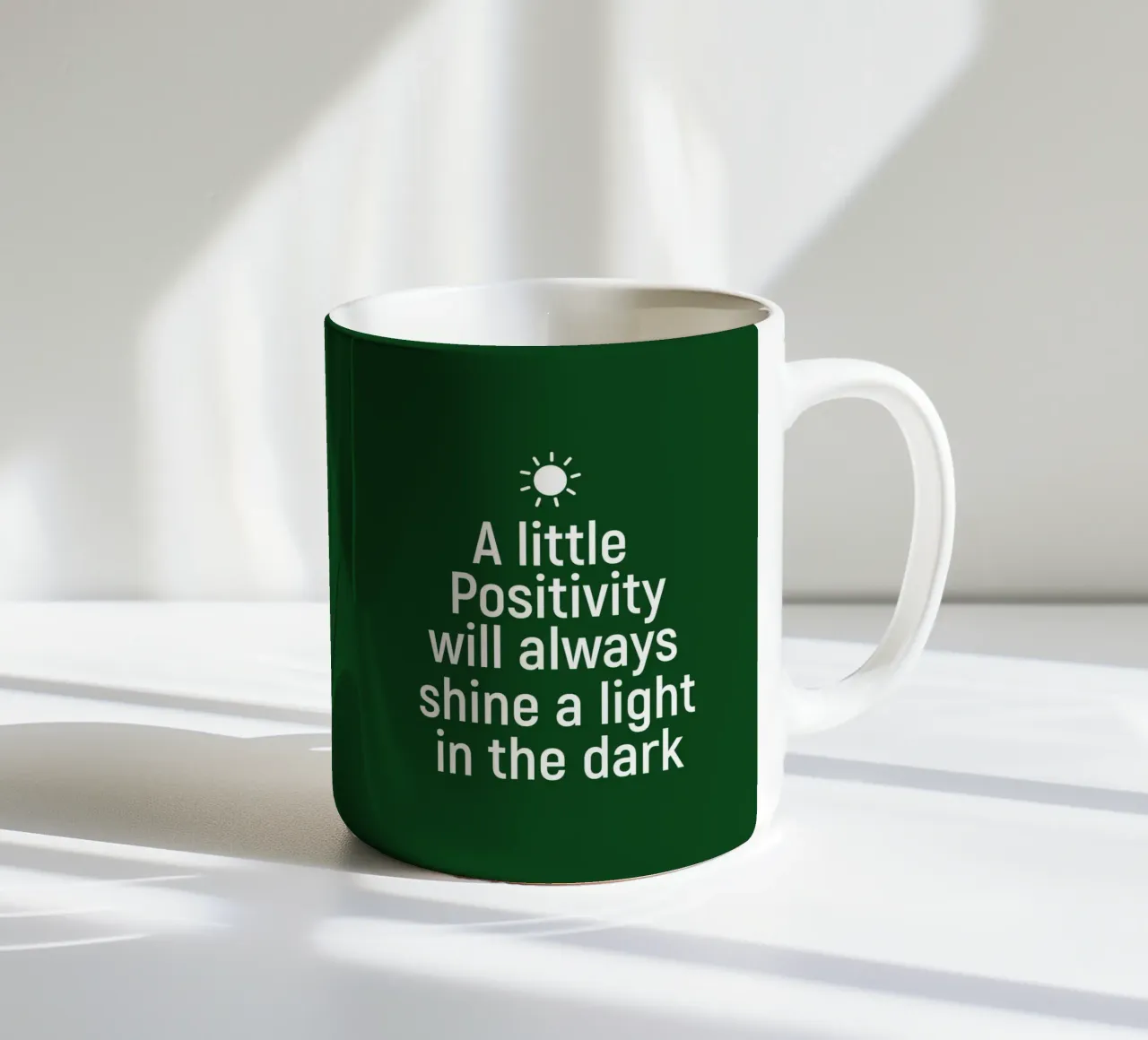 A little positivity will always shine a light in the dark tazza in ceramica da positivepipo