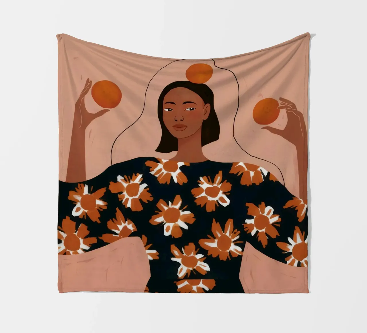 Orange Ritual Grace fleece blanket by Fine Sanctuary