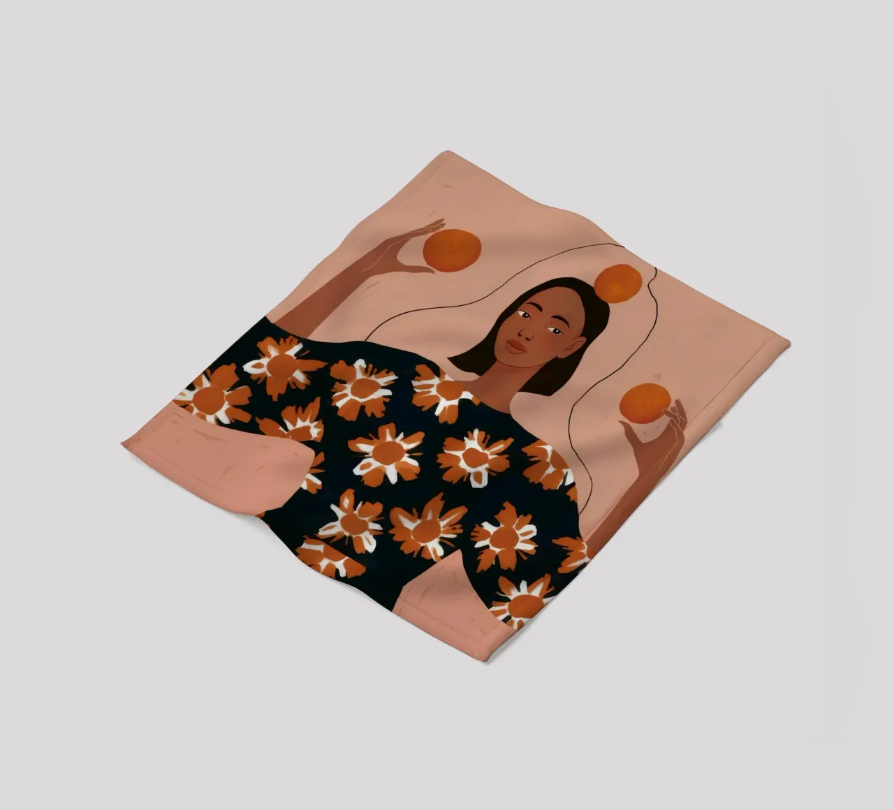 Orange Ritual Grace fleece blanket by Fine Sanctuary