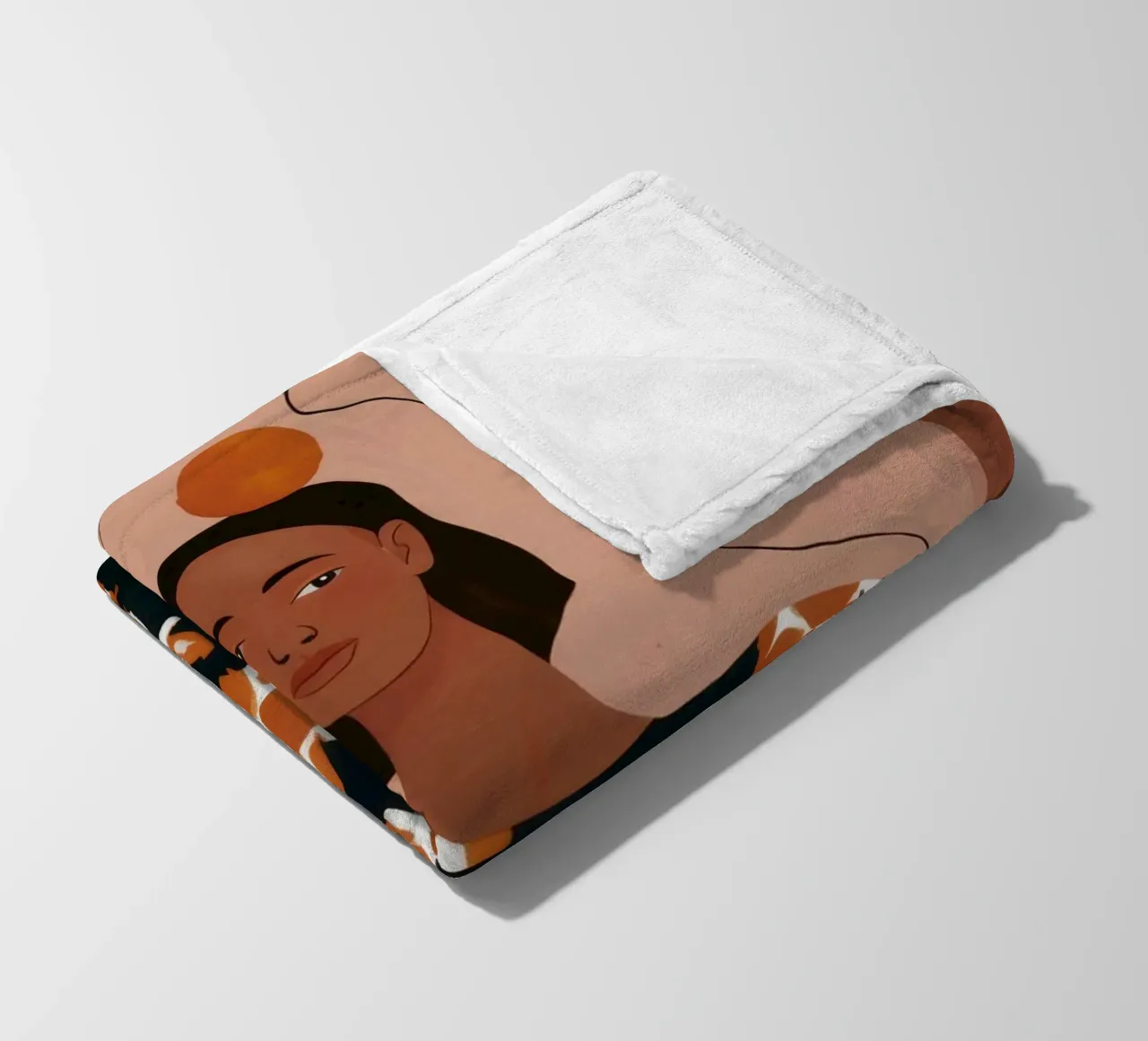 Orange Ritual Grace fleece blanket by Fine Sanctuary