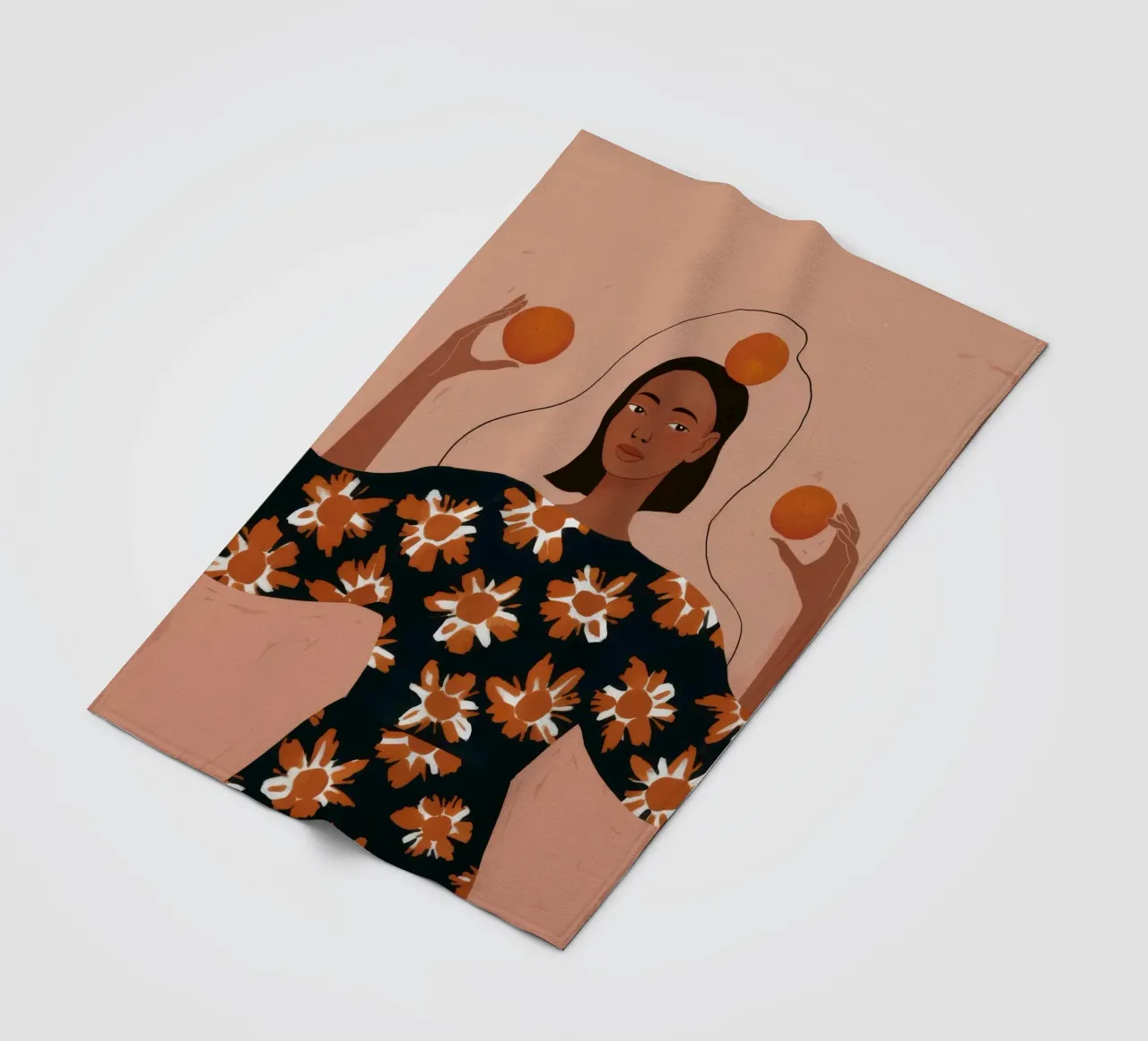 Orange Ritual Grace fleece blanket by Fine Sanctuary