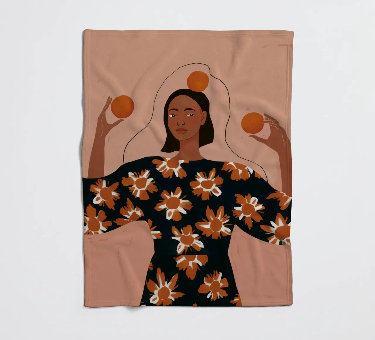 Orange Ritual Grace fleece blanket by Fine Sanctuary