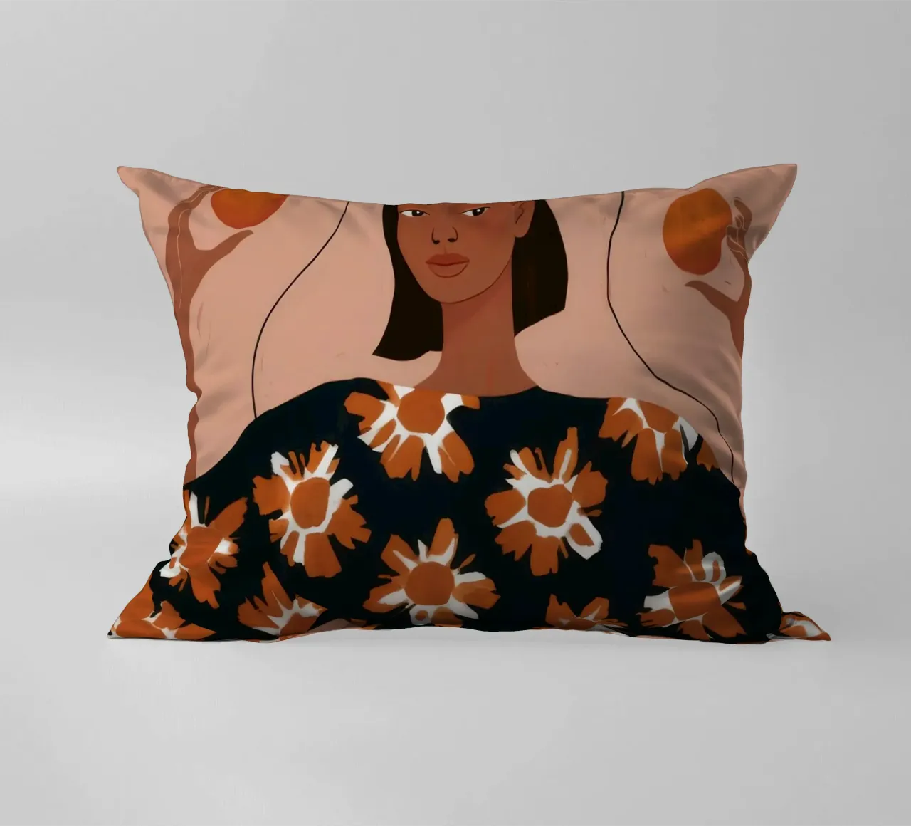 Orange Ritual Grace decorative cushion by Fine Sanctuary