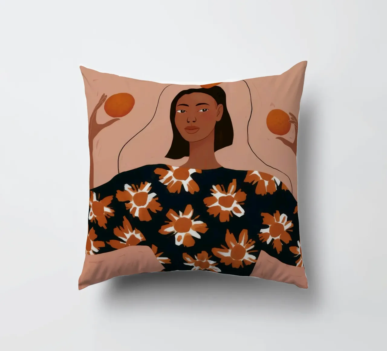 Orange Ritual Grace decorative cushion by Fine Sanctuary