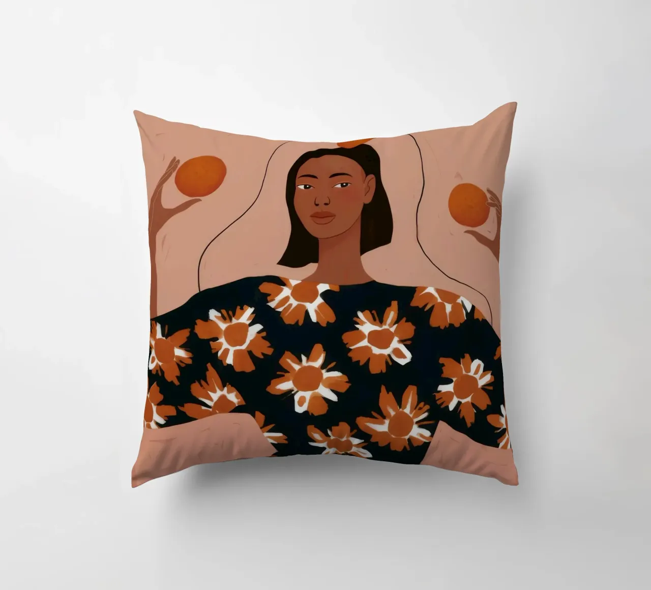 Orange Ritual Grace decorative cushion by Fine Sanctuary