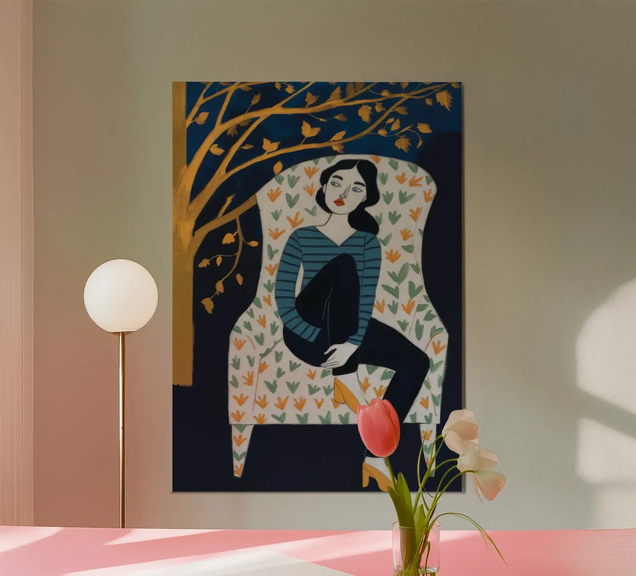 Segreti della sedia d'oro poster con telaio in alluminio da Aether Brush