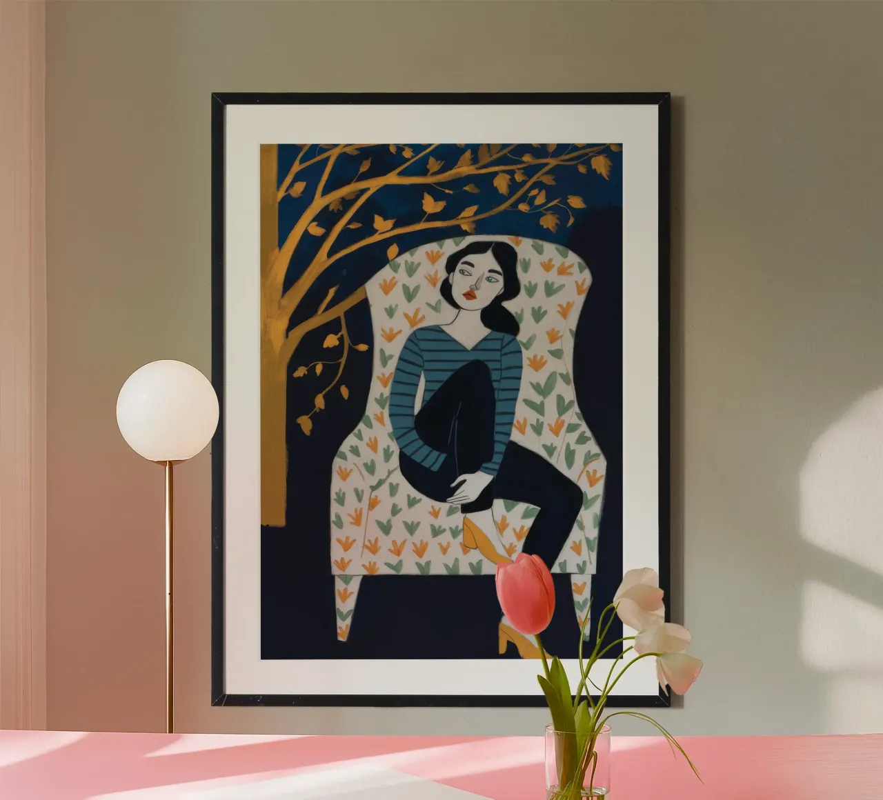 Segreti della sedia d'oro poster con telaio in alluminio da Aether Brush