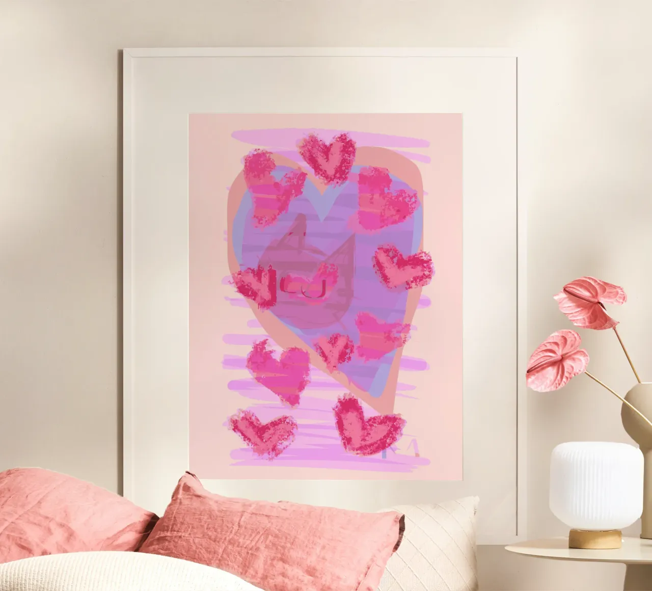 Zampe d'amore poster con telaio in plastica da EDMPROJECT