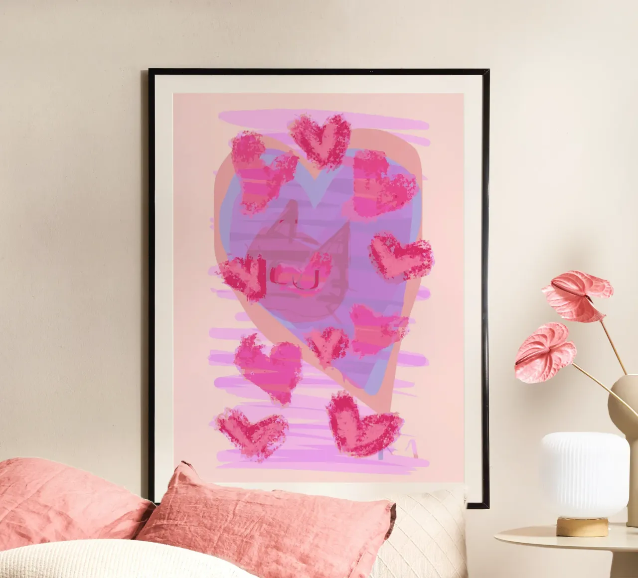 Zampe d'amore poster con telaio in plastica da EDMPROJECT