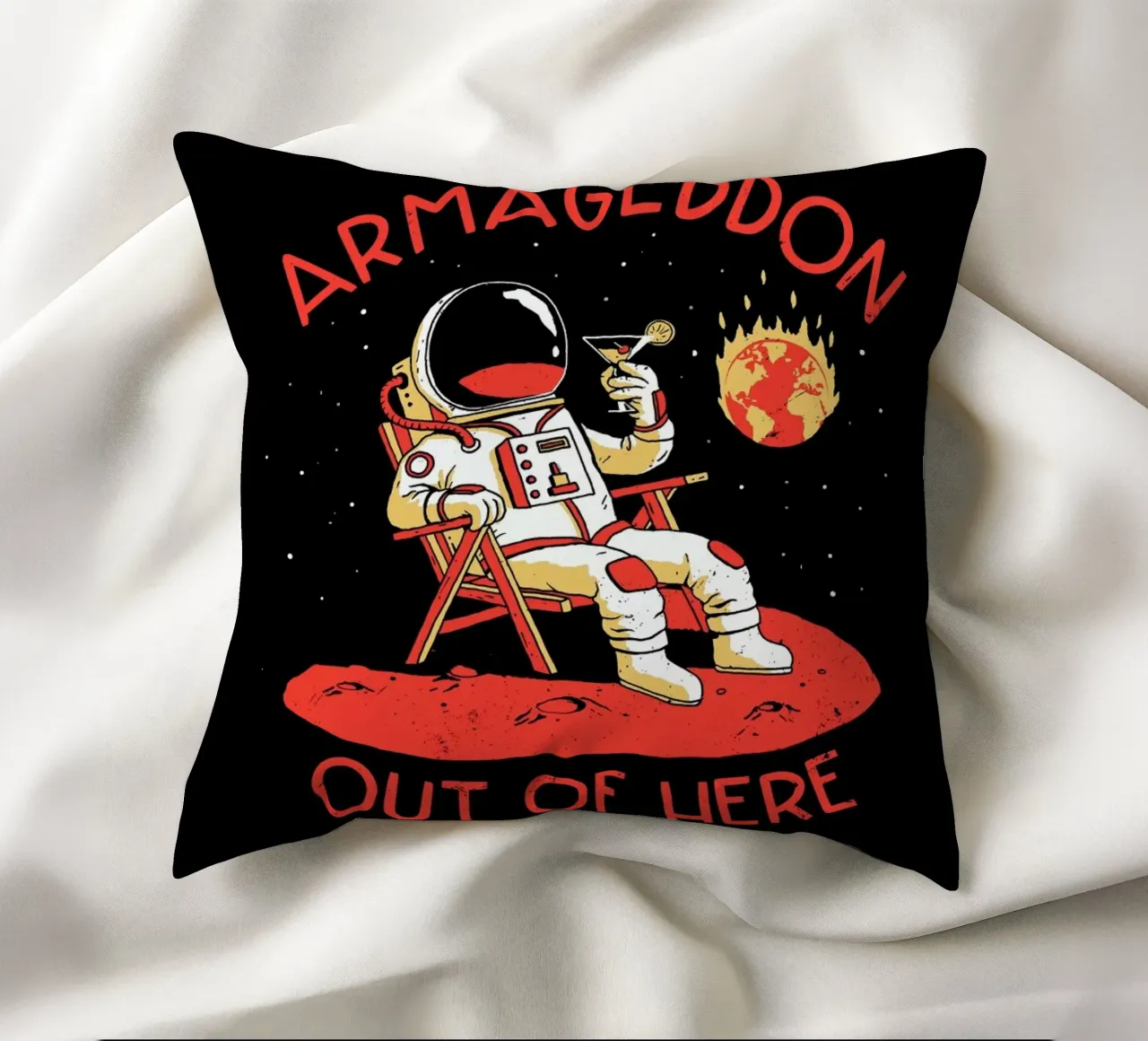 Armageddon Out Of Here cuscino da DinoMike