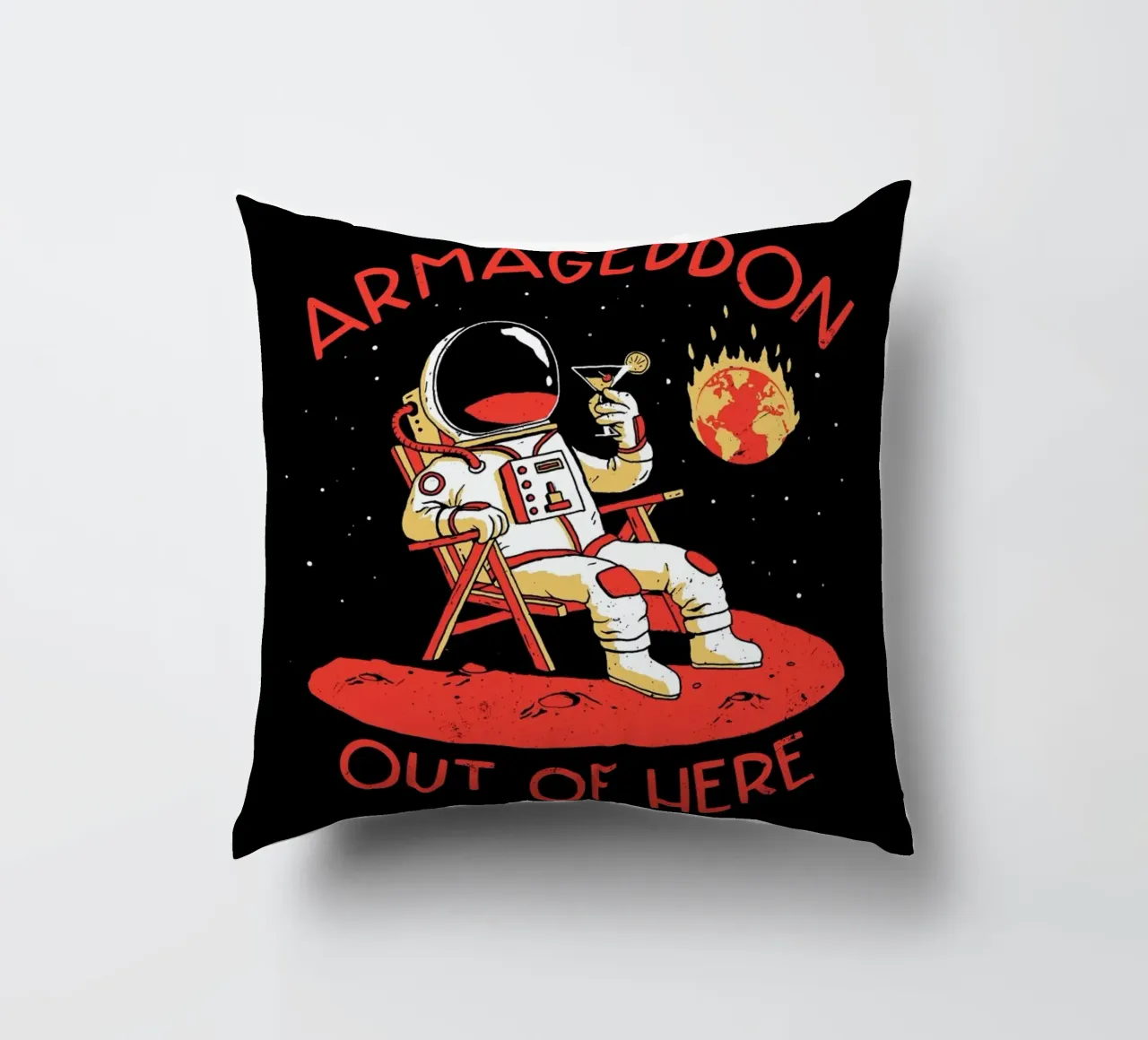 Armageddon Out Of Here cuscino da DinoMike