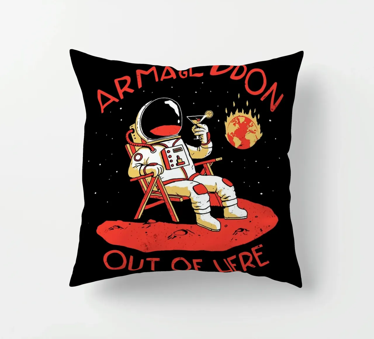 Armageddon Out Of Here cuscino da DinoMike