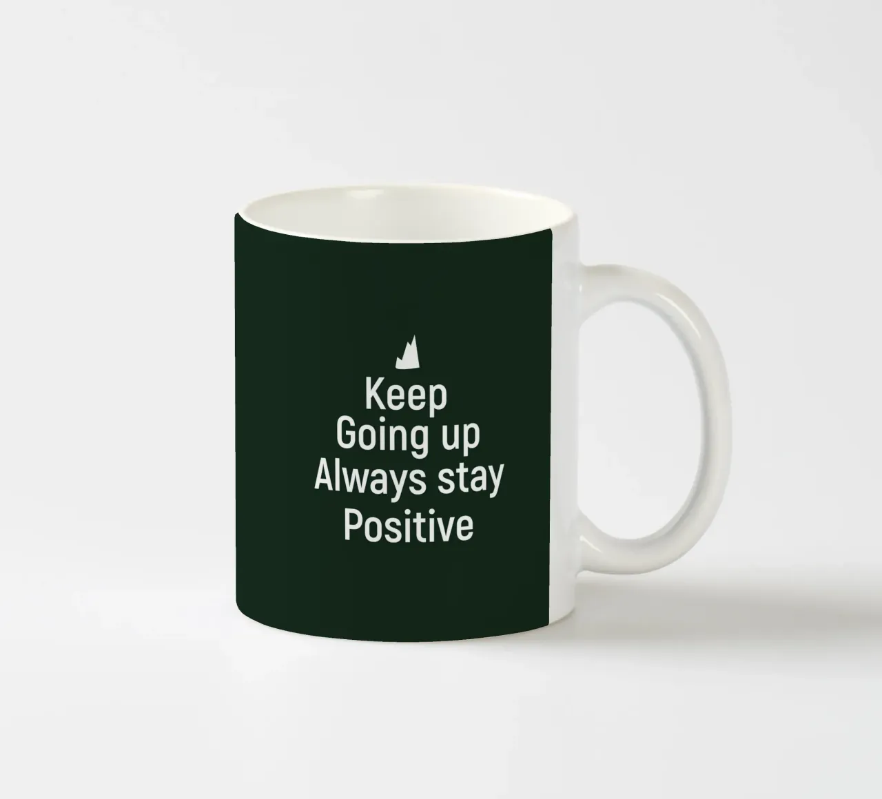 Keep going up. Always stay positive. tazza in ceramica da positivepipo