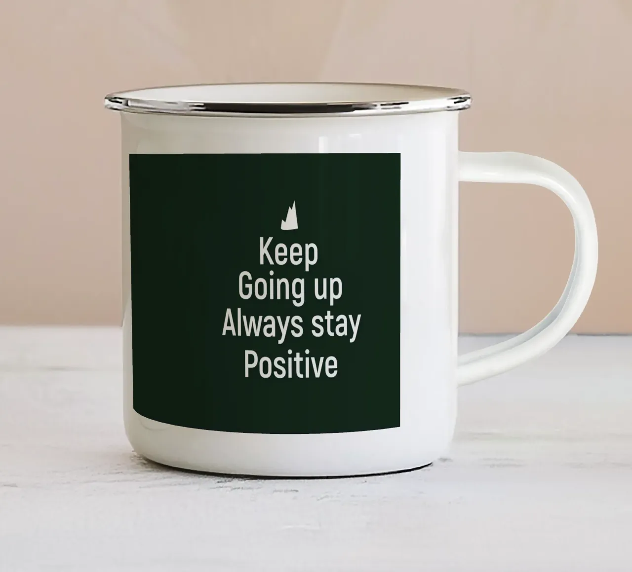 Keep going up. Always stay positive. tazza in smalto da positivepipo