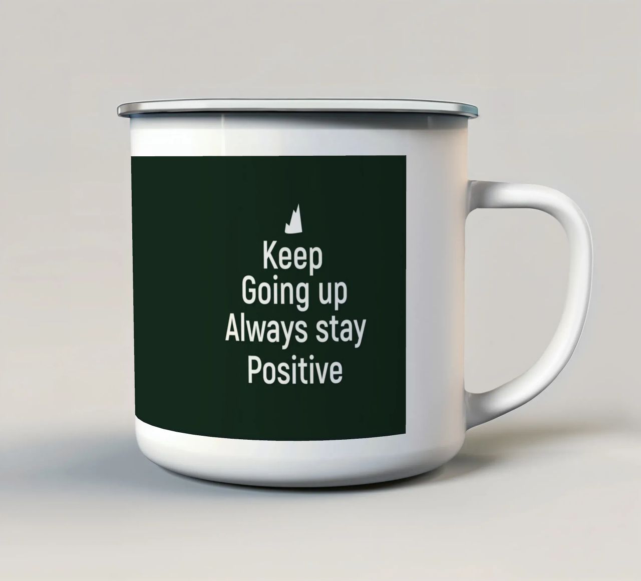 Keep going up. Always stay positive. tazza in smalto da positivepipo