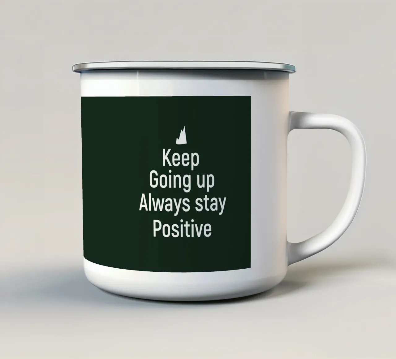 Keep going up. Always stay positive. tazza in smalto da positivepipo