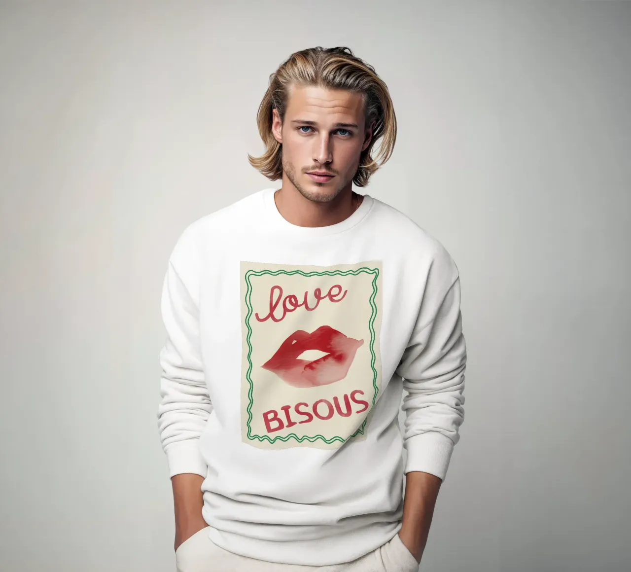 LOVE BISOUS felpa da Attaboy Dsgn