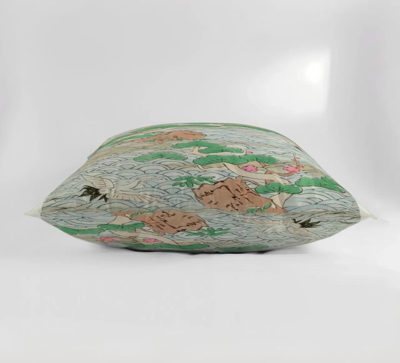 Shin-Bijutsukai - Flight Over Mountains decorative cushion by Vintage by JUNIQE