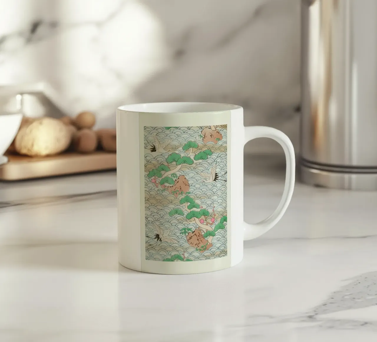 Shin-Bijutsukai - Flight Over Mountains tazza in ceramica da Vintage by JUNIQE