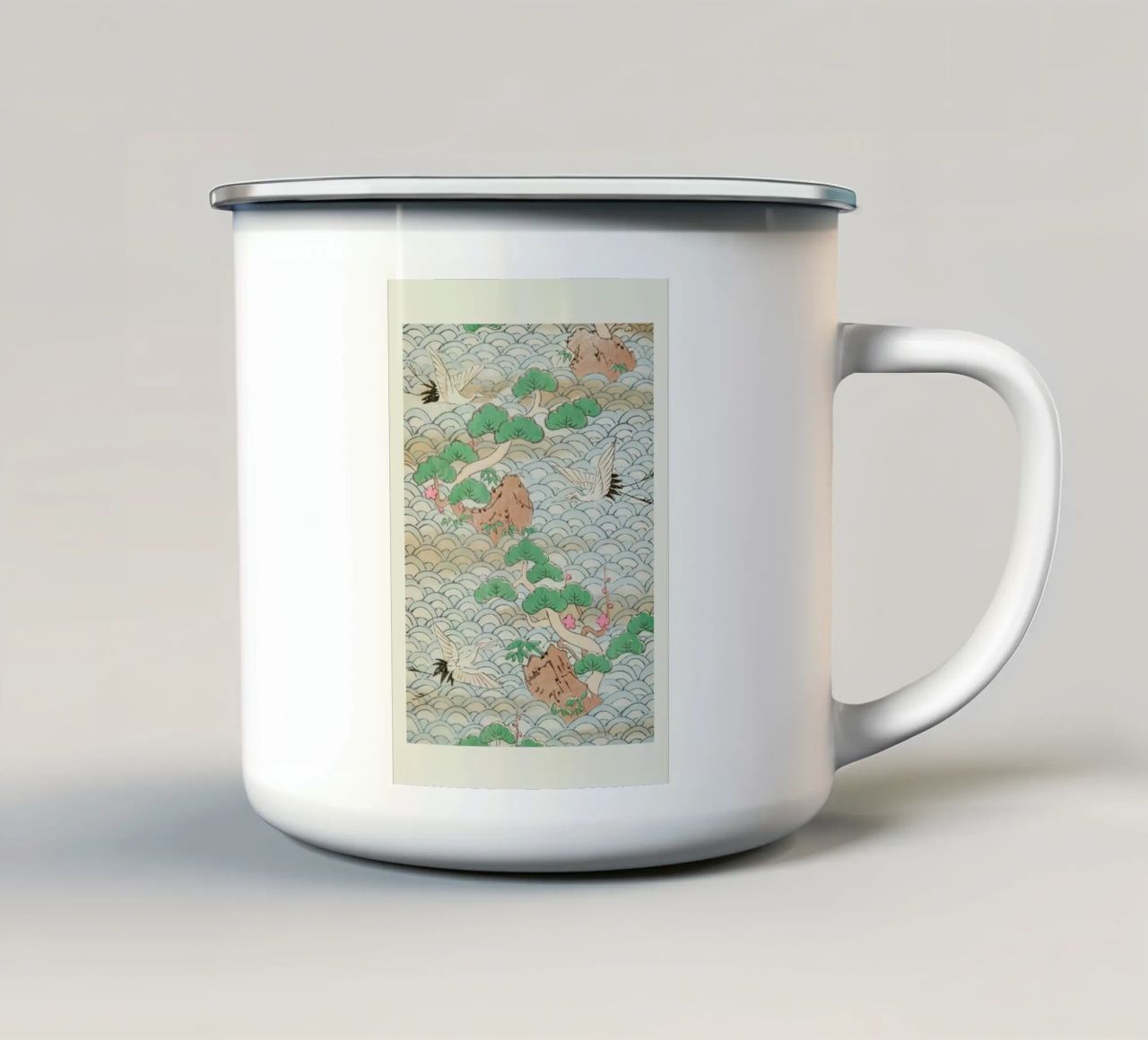 Shin-Bijutsukai - Flight Over Mountains tazza in smalto da Vintage by JUNIQE